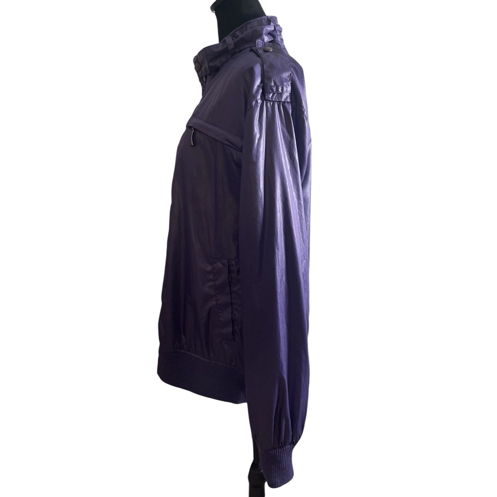 Smoke Rise NY Purple Bomber Jacket‎ Unisex Size Large Purple Zip Motorcycle Coat - Picture 3 of 10
